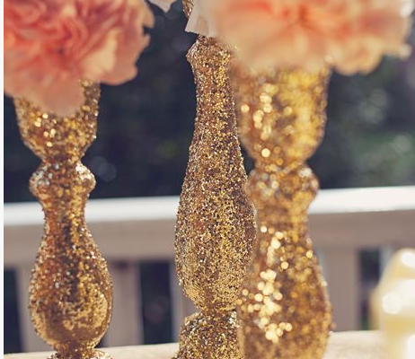 DIY These Gorgeous Glitter Candlesticks