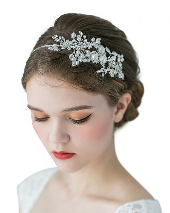 This beautiful headband looks amazing with a soft updo!