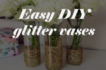 diy glitter vases project weddingfor1000.com