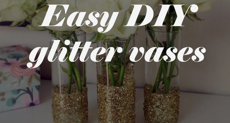 diy glitter vases project weddingfor1000.com