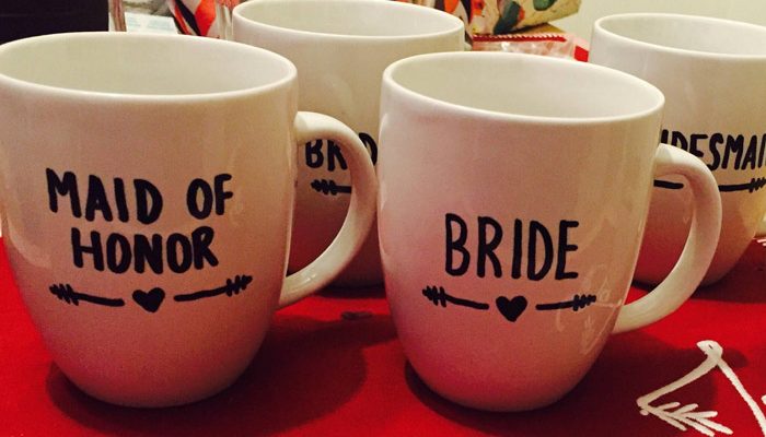 DIY mugs for your bridesmaids weddingfor1000.com