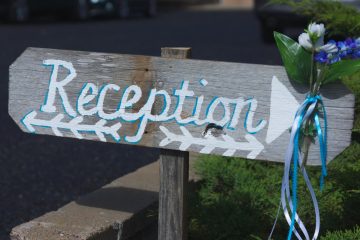 vintage wedding reception sign