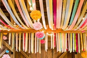 Want to beautiful your wedding on a budget? Check out our ideas for using flagging tape! weddingfor1000.com