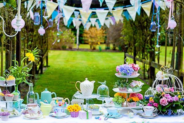 Have a Posh English Tea Party Wedding Reception - weddingfor1000.com