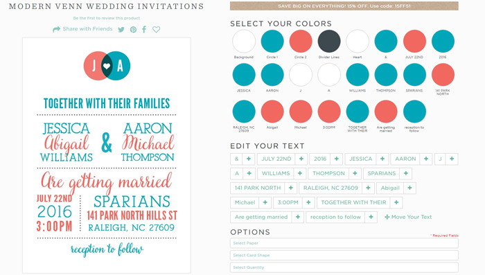 Online-Only Wedding Invitation Round-Up - weddingfor1000.com