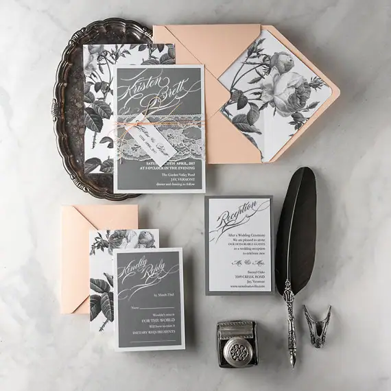 vintage style handmade invitations
