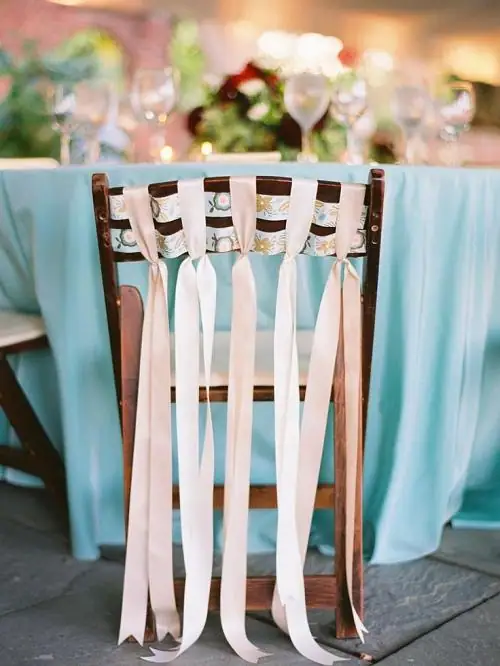 Adorable chair decoration ideas! - weddingfor1000.com ribbons