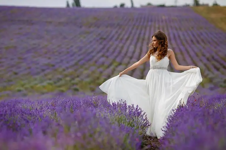 flowing wedding gown