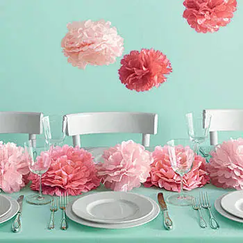 paper pom pom centerpiece