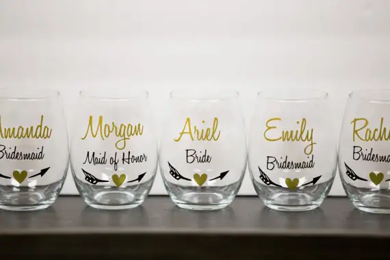 personalized wedding wine glasses