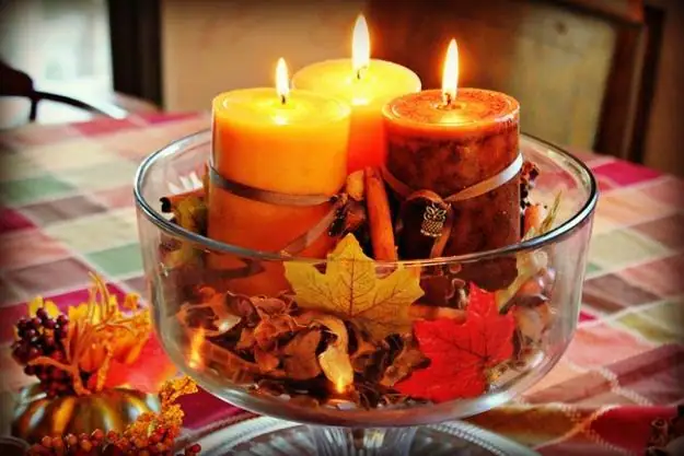 potters clay centerpieces leaves