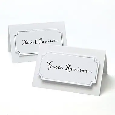 silver foil place cards