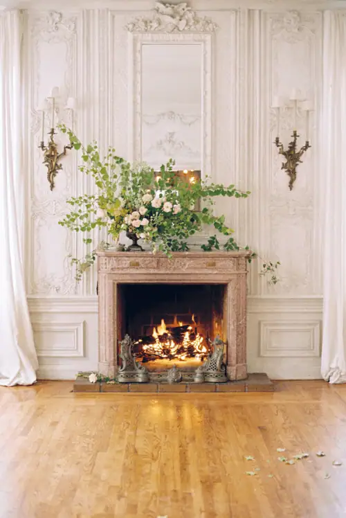 fireplace mantel ceremony backdrop ideas weddingfor1000.com