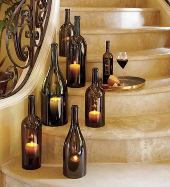 wine bottle lanterns bestdestinationweddings